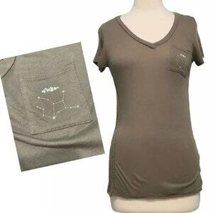 Michelle By Comune Zodiac Virgo T-Shirt Short Sleeves Pocket Astrology Green L